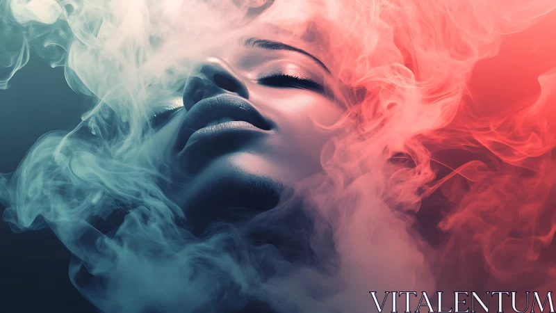 Dreamlit portrait in neon mist and soft vapor glow.