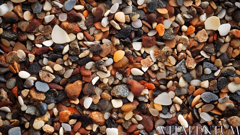 Pebble confetti tapestry of russet, ivory and midnight grains.