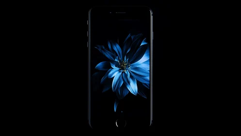 Smartphone Blooms: Electric Floral Dream Captured