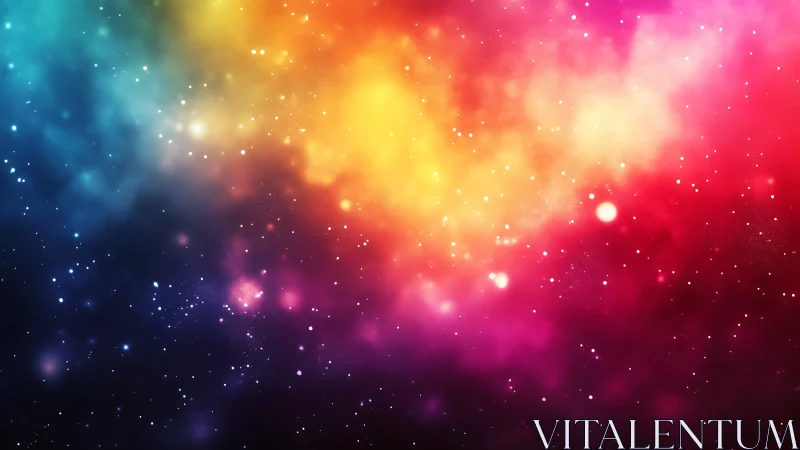 Vibrant multicolor nebula glows across deep star field