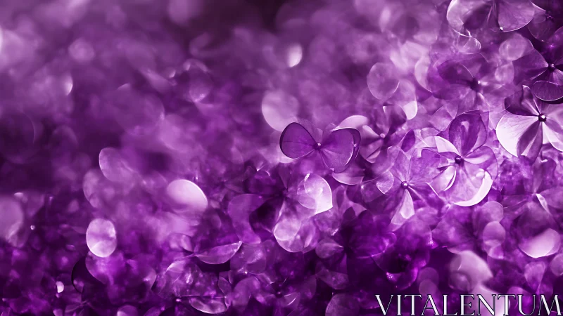Purple floral bokeh fills frame with overlapping soft focus shapes