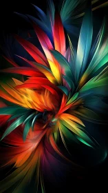 Radiant abstract plumes twist through deep black void