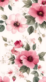 Blossoms dancing through cream-colored dreams with whimsical botanical grace