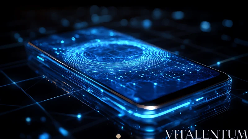 Glowing smartphone gateway into a friendly digital universe.