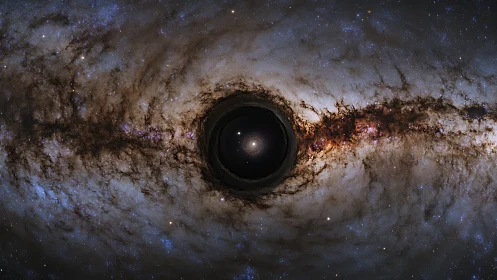 Supermassive black hole distorts dense galactic star field