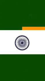 Vertical minimalist tricolor layout with Ashoka Chakra emblem