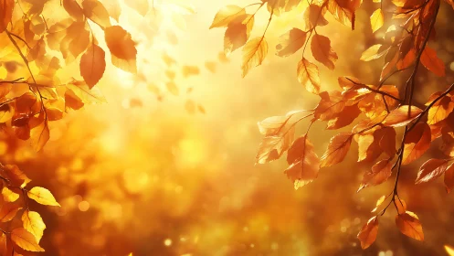 Backlit autumn foliage exhibits strong bokeh and warm spectral glow