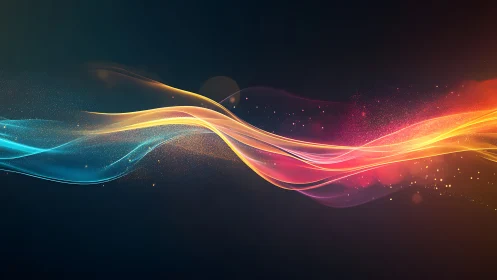 Twin lightwaves collide in a radiant dance of color and motion.