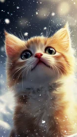 Golden Feline Portrait with Ethereal Particle Effects.