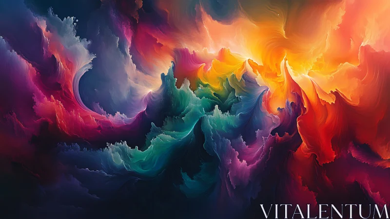 Spectral turbulence field with luminous chromatic vortex flows.