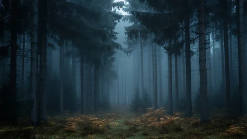 Ethereal Sentinels: Where Moonlight Bleeds Through Ancient Pines.