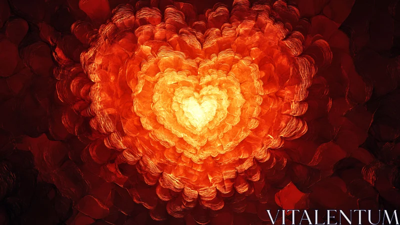 Concentric Heart Form with Radiant Luminosity and Chromatic Gradient