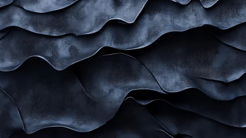 Midnight metallic waves in layered abstract folds.