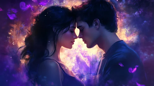Two Souls Connected in Cosmic Light and Tender Devotion