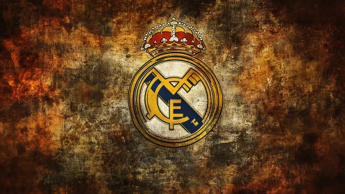 Bold football crest glows against weathered grunge backdrop