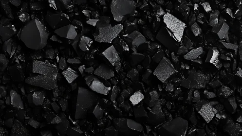 Black angular rock fragments cover the full image frame