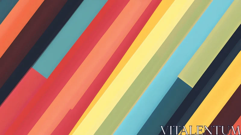 Diagonal chromatic bands in minimalist geometric digital painting.