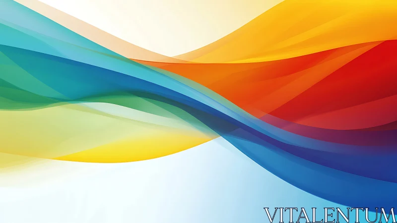 Color-swept flowing ribbons over soft white horizon.