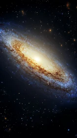 Edge-on spiral galaxy shows dense core and extended disk