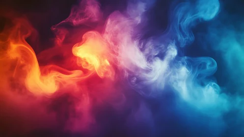 Colored vapor gradients in abstract symmetrical formation.