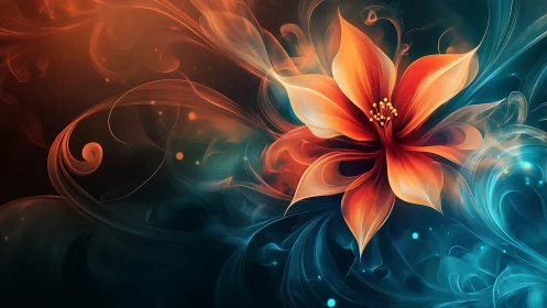 Bifurcated energy bloom in turbulent chromatic fluid field.