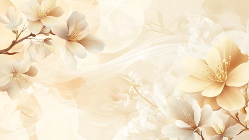 Cascading Petals in Cream: Ethereal Floral Symphony.