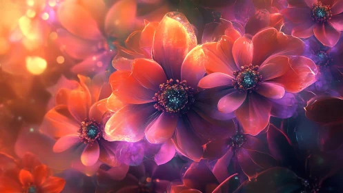 Neon Cosmos Blooms Pulse With Ethereal Light Energy