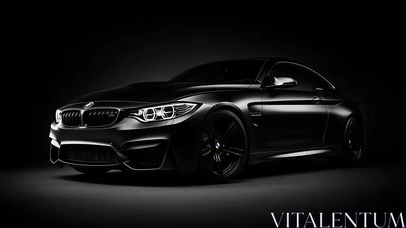 Night-stalking black coupe glides through sculpted shadow. Period.