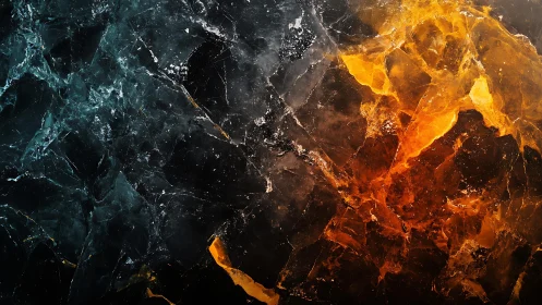 Abstract ice and fire textured background in digital art style.
