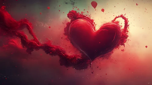 Particulate Heart Form Against Gradient Background.