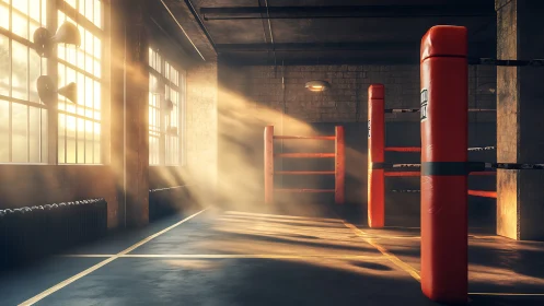 Industrial Boxing Gymnasium with Sunlit Interior