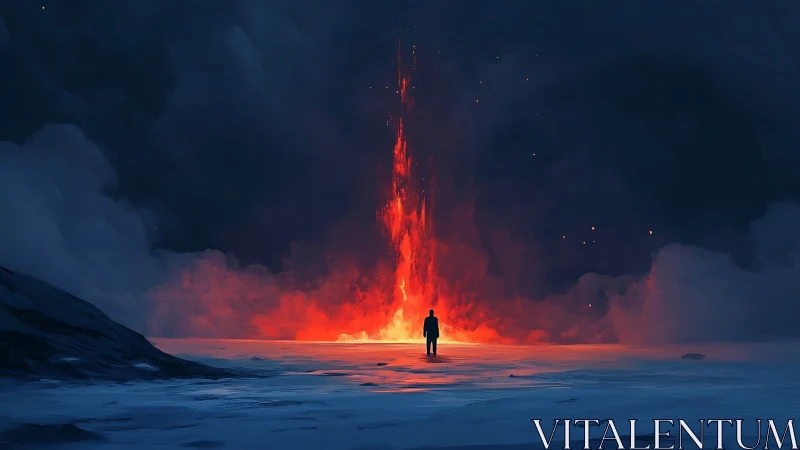 Solitary Wanderer Confronts Infernal Celestial Gate