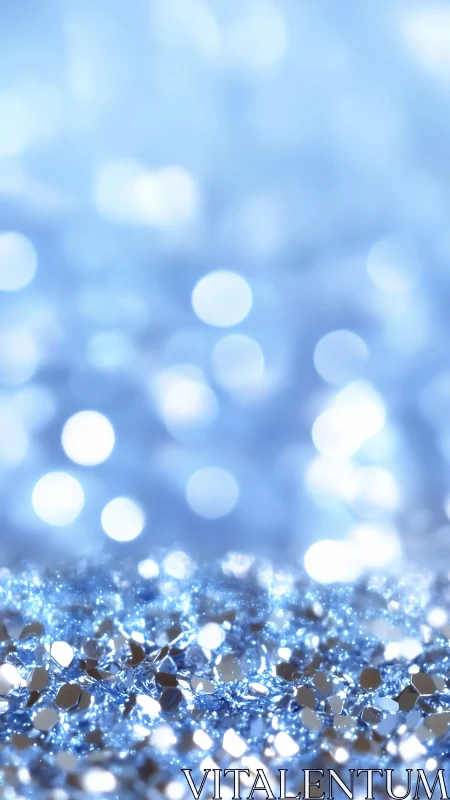 Icy blue bokeh sparkles create a dreamy festive backdrop