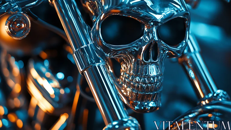 Gleaming chrome skull grips create bold biker energy tonight
