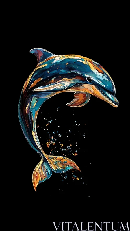 Swirling nebula dolphin pirouettes through liquid starlight