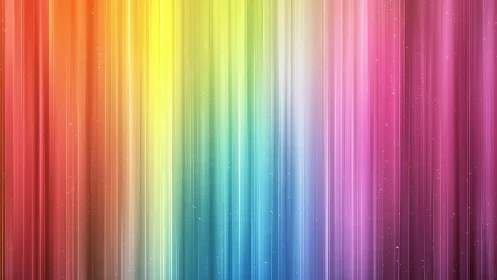 Vertical rainbow light bands with subtle starry particles