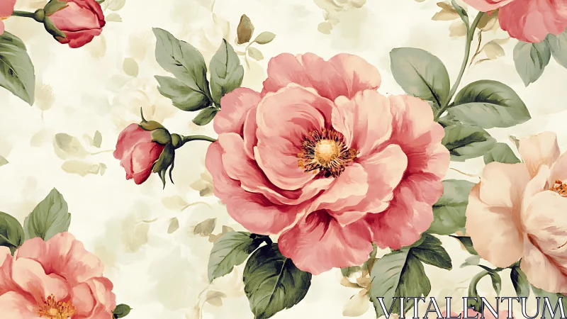 Garden Blooms in Soft Hues: Lovely Pink Roses.