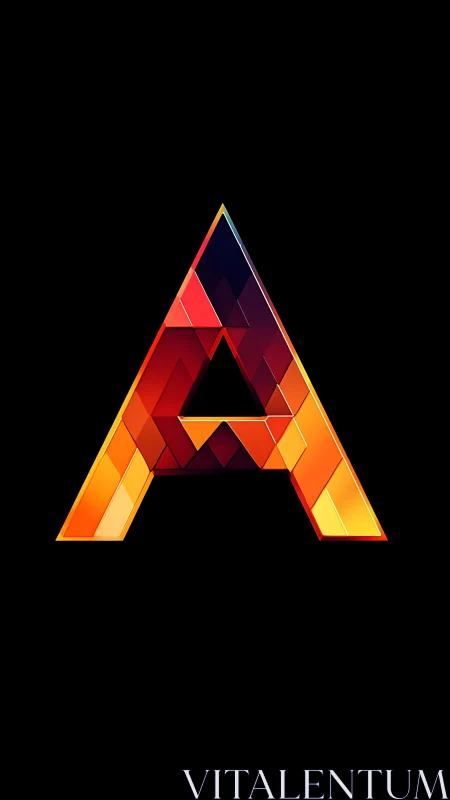 Geometric letter A logo in faceted digital painting style.