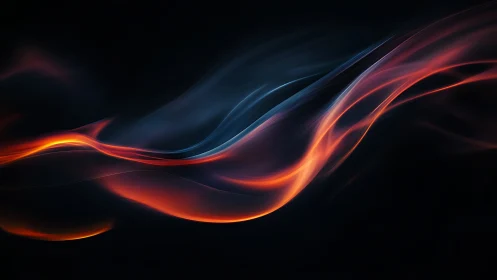 Abstract energy flows with luminous ribbons of fire and ice.