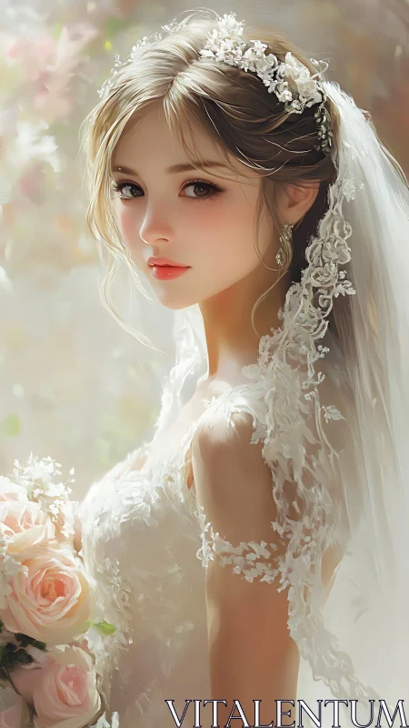Luminous bridal portrait with lace micro-detail rendering.