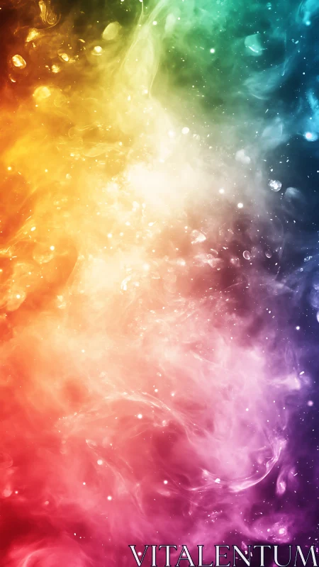 Chromatic nebula cloud with full spectrum color gradient