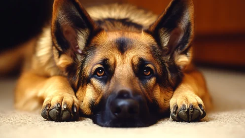 Low-angle optical study of resting German shepherd gaze dynamics.