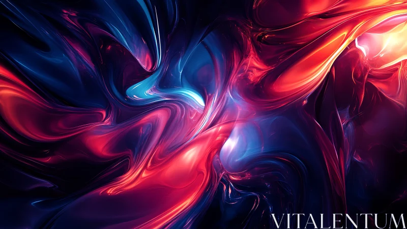 Chromatic fluid vortex with neon magenta and cyan luminance