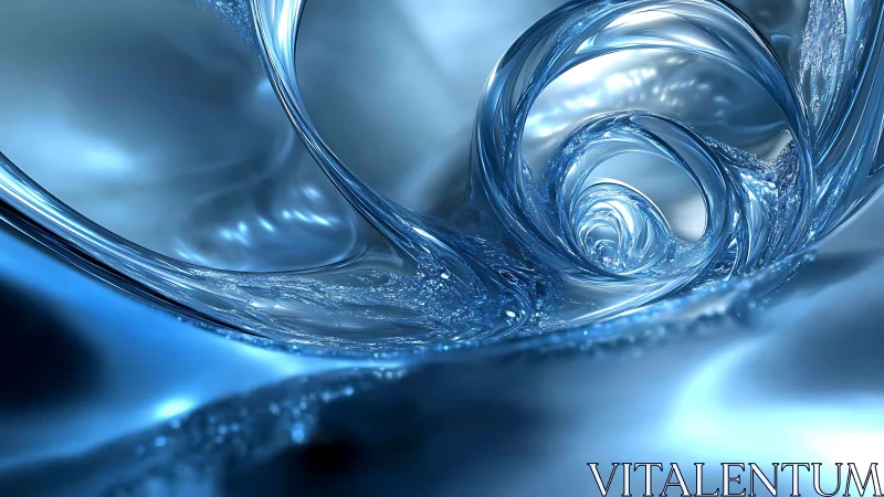Glistening blue liquid swirls inviting you into calm wonder.