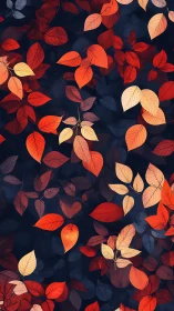 Gentle autumn leaves drifting across a deep night sky.