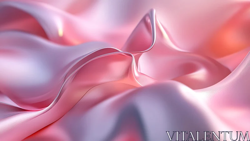 Pink metallic folds in close abstract surface view.