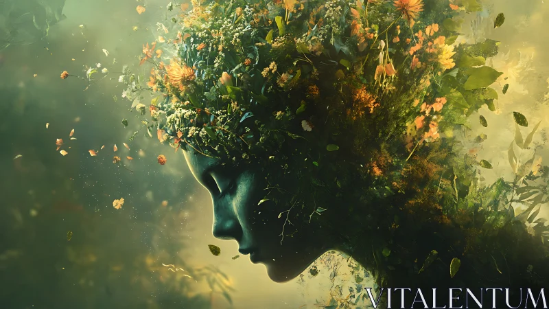 Forestborn mind exhales wildflowers into luminous silence