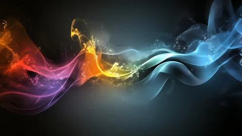 Chromatic energy ribbons with dynamic luminous gradients.