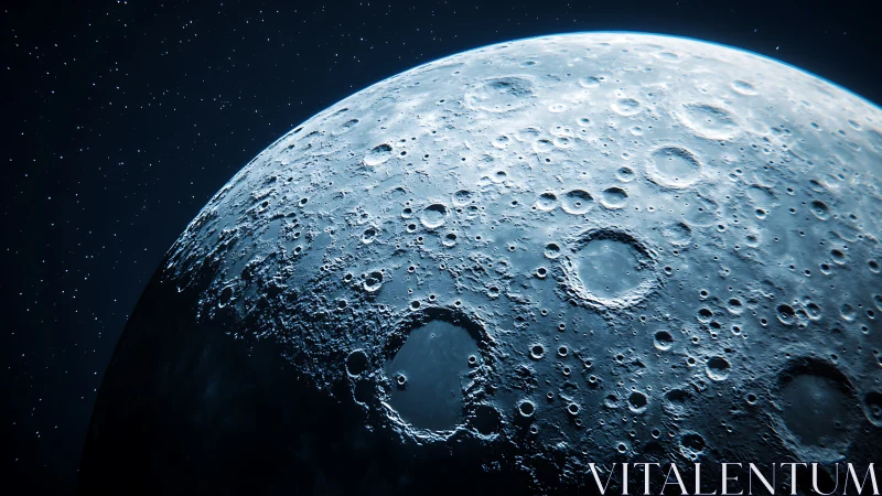 Moon&rsquo;s quiet craters glow gently against the deep night sky