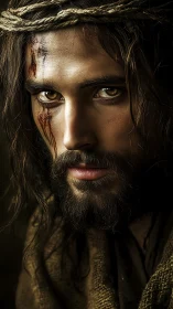 Gaze of the thorn-crowned wanderer quietly fractures time